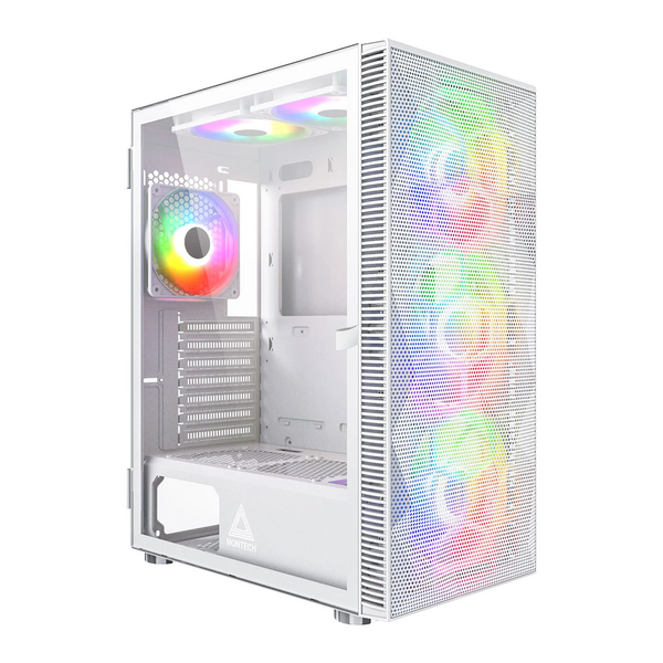 Montech X3 MESH White High Airflow Tempered Glass Gaming Case ATX inc 6x RGB Fans
