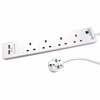 Newlink 2M 4 Gang Surge Protected Uk Power Extension With USB Image
