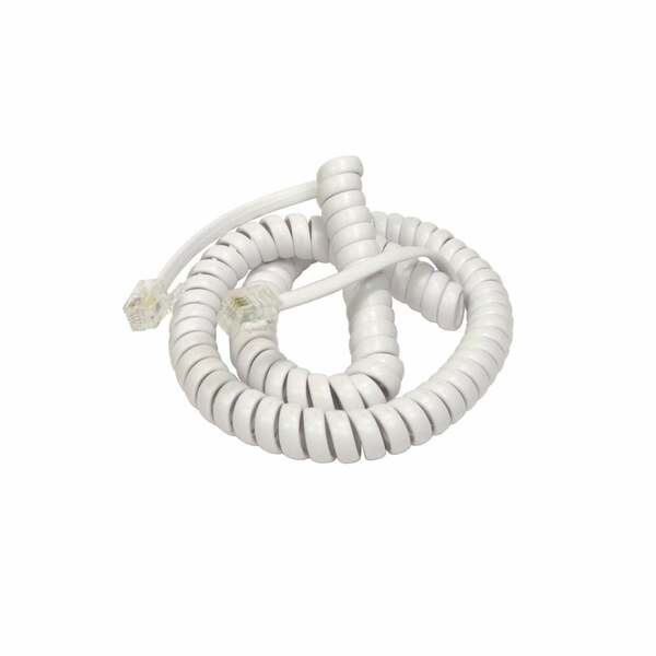 Generic Coiled Telephone Handset Cord - 2m when uncoiled - White