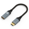 Prevo DPM-HDMIF-ADA Display Converter Adapter, DisplayPort (M) to HDMI (F), 0.2m, Black & Silver, DisplayPort 1.4 & HDMI 2.0, Supports up to 4K@60Hz, Braided Cable, Retail Box Packaging Image