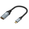 Prevo USBC-HDMI-ADA Display Converter Adapter, USB Type-C (M) to HDMI (F), 0.2m, Black & Silver, HDMI 2.0, Supports up to 4K@60Hz, Braided Cable, Retail Box Packaging Image