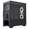 CIT Level 1 Micro-ATX Mesh PC Gaming Case with 3 x 120mm RGB Rainbow Fans Included With Tempered Glass Side Panel Image