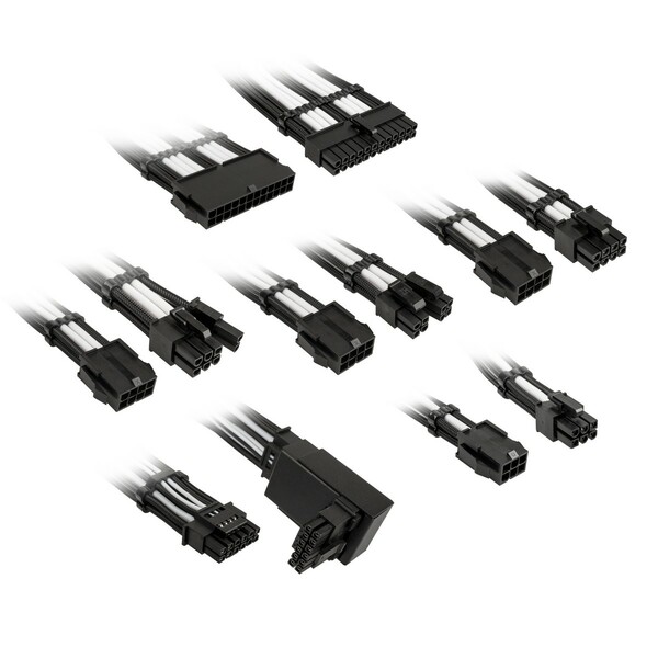Kolink Core Pro Braided Cable Extension Kit 12VHWPR Type 2 - Jet Black/Brilliant White