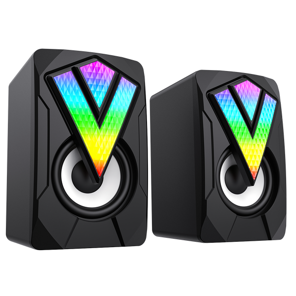 GameMax SR01 RGB Wired PC Gaming Speakers With USB2.0 Power and AUX 3.5mm Cable