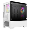 CIT Level 1 White Micro-ATX PC Gaming Case with 3 x 120mm RGB Rainbow Fans Included With 30 Percent Tempered Glass Panels Image