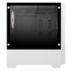 CIT Level 1 White Micro-ATX PC Gaming Case with 3 x 120mm RGB Rainbow Fans Included With 30 Percent Tempered Glass Panels Image