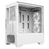 CIT Level 1 White Micro-ATX PC Gaming Case with 3 x 120mm RGB Rainbow Fans Included With 30 Percent Tempered Glass Panels Image