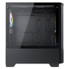 CIT Level 1 Black Micro-ATX PC Gaming Case with 3 x 120mm RGB Rainbow Fans Included With Tempered Glass Front and Side Panel Image