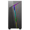 CIT Alpha Black Micro-ATX PC Gaming Case with 1 x ARGB LED Strip and 1 x 120mm  ARGB 4pin PWM Fan Image
