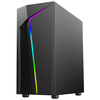 CIT Alpha Black Micro-ATX PC Gaming Case with 1 x ARGB LED Strip and 1 x 120mm  ARGB 4pin PWM Fan Image