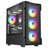 CIT Tsunami Black Micro-ATX Gaming Case With 4 x 120mm ARGB Inner-Ring Fans and Tempered Glass Panels With 30 Percent Tint Image