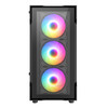 CIT Tsunami Black Micro-ATX Gaming Case With 4 x 120mm ARGB Inner-Ring Fans and Tempered Glass Panels With 30 Percent Tint Image