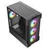 CIT Tsunami Black Micro-ATX Gaming Case With 4 x 120mm ARGB Inner-Ring Fans and Tempered Glass Panels With 30 Percent Tint Image