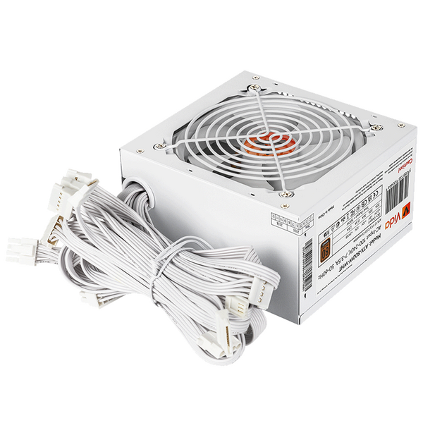 VIDA 500W White Edition  - Atx Psu, 80+ Bronze, Fluid Dynamic Ultra-Quiet Fan, Pcie, Flat Black Cables, Power Lead Not Included, White