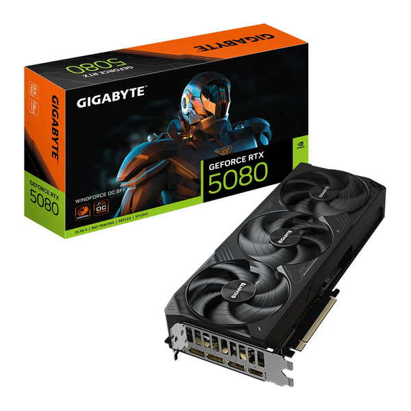 Gigabyte NVIDIA GeForce RTX 5080 Windforce OC 16GB Blackwell Graphics Card - Get DOOM: The Dark Ages Premium Edition with this 50-series GPU*