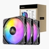 ANTEC P12 ARGB PWM 120mm Fan 3 pack - 4-Pin, Black, High-Airflow Cooling, 9-Blade Design with Anti-Vibration Pads Image