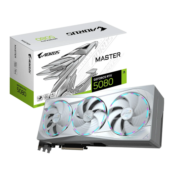 Gigabyte AORUS NVIDIA GeForce RTX 5080 MASTER ICE 16GB Blackwell Graphics Card - Get DOOM: The Dark Ages Premium Edition with this 50-series GPU*