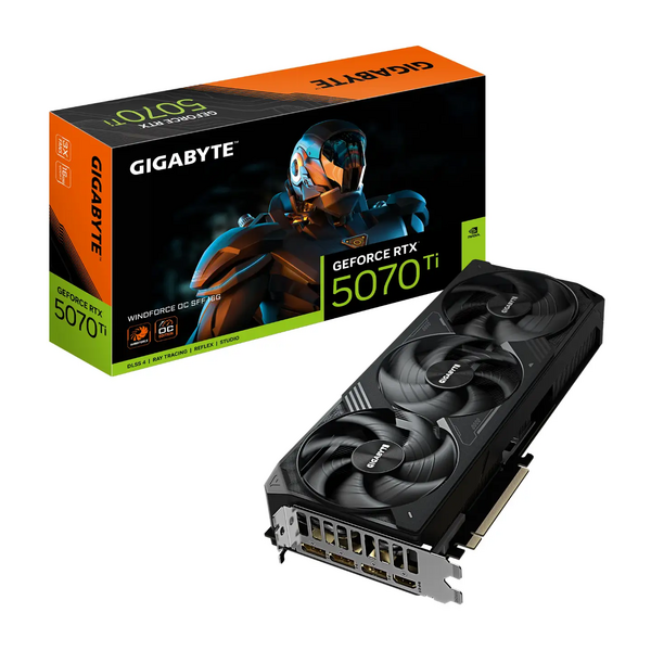 Gigabyte NVIDIA GeForce RTX 5070 Ti WINDFORCE OC 16GB Blackwell Graphics Card - Get DOOM: The Dark Ages Premium Edition with this 50-series GPU*