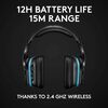 Logitech G935 RGB Wireless Gaming Headset, 7.1 Surround Sound, DTS X 2.0, 50mm Pro-G Drivers, 2.4GHz, Rocker Mic, PC/Mac/PS4/Nintendo Switch - Black Image