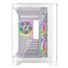 1St Player UV6 Micro ATX Case with U-Shaped Panoramic Panel and 3x RGB Fans - White Image