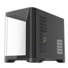 1St Player UV6 Micro ATX Case with U-Shaped Panoramic Panel and 3x RGB Fans - Black Image
