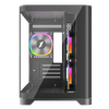 1St Player UV6 Micro ATX Case with U-Shaped Panoramic Panel and 3x RGB Fans - Black Image