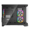 1St Player UV6 Micro ATX Case with U-Shaped Panoramic Panel and 3x RGB Fans - Black Image