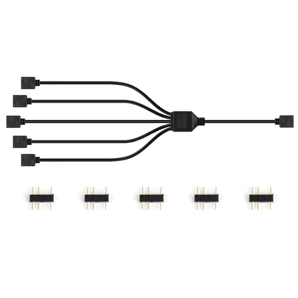 Generic ARGB Splitter Cable 3 Pin 1 to 5 Female LED