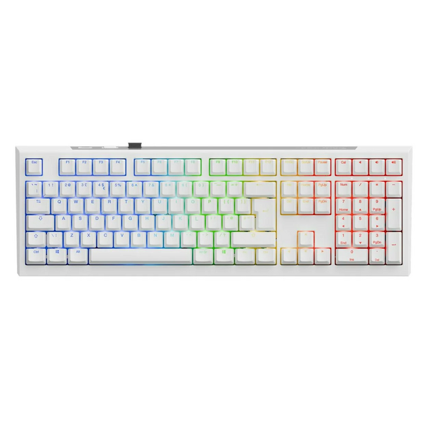 Ducky One X (White) 100% Wireless Ducky Linear Inductive Switch RGB Gaming Keyboard - UK Layout