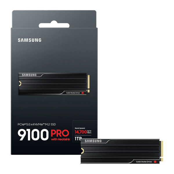 Samsung 9100 PRO 1TB PCIe 5.0 M.2 SSD / Solid State Drive with Heatsink