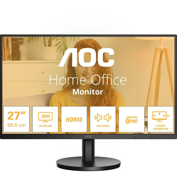 Aoc 27`` 4K Monitor - IPS, 60Hz, 4ms, Speakers, HDMI, DP
