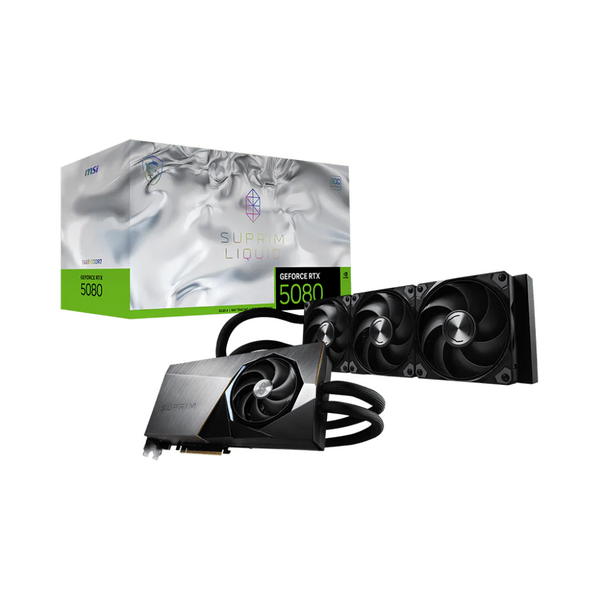 MSI RTX 5080 16G SUPRIM LIQUID SOC 16GB Blackwell Graphics Card - Get DOOM: The Dark Ages Premium Edition with this 50-series GPU*