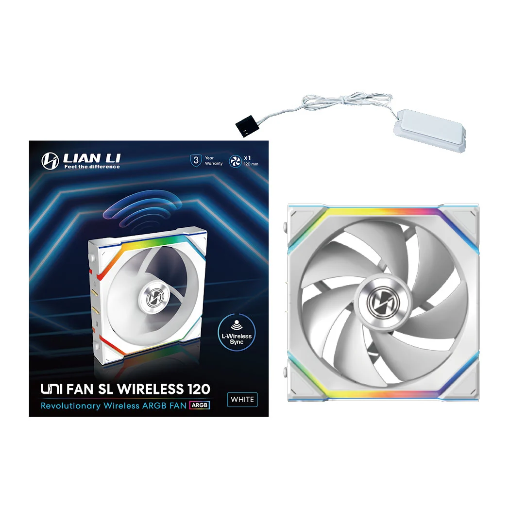 Lian Li Basic Fan Lian Li UNI SL WIRELESS RGB 120mm Fan - White | Falcon Computers