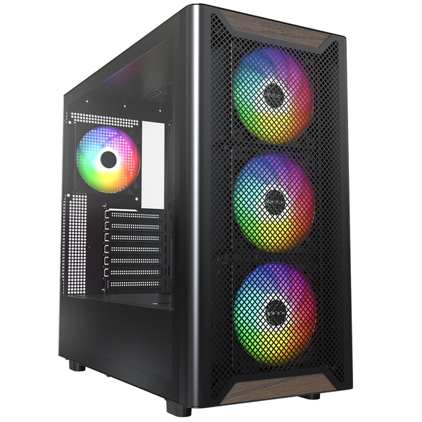 Montech XR WOOD Black Mid Tower PC Case with 4x ARGB Fans