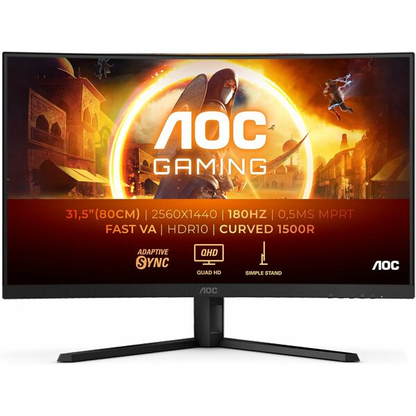 Aoc 32`` VA QHD 180Hz 0.5ms Curved Gaming Monitor - Special Offer