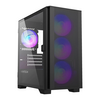 Montech AIR 100 ARGB Tempered Glass micro ATX Case with 4x RGB Fans Black Image
