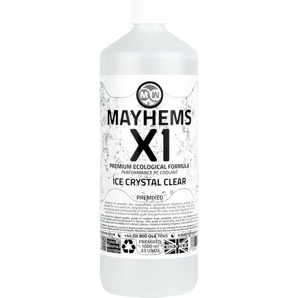 Mayhems - PC Coolant - X1 Premix - Eco Friendly Series, 1 Litre, Clear