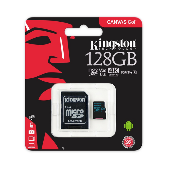 Kingston Canvas Select Class 10 UHS-I speeds Up to 80 MB/s Read  (Micro SD with SD Adapter Included)