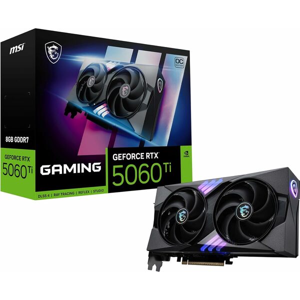 MSI GAMING GeForce RTX 5060 TI 16G OC, GeForce RTX 5060 Ti, 16 GB, GDDR7, 128 bit, 7680 x 4320 pixels, PCI Express x16 5.0