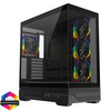 CIT Destiny Black ATX Gaming Case With Two-Sided Tempered Glass and 4 x 120mm Infinity PWM ARGB Fans With 6-Port Hub Included Image
