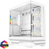 CIT Destiny White ATX Gaming Case With Two-Sided Tempered Glass and 4 x 120mm Infinity PWM ARGB Fans With 6-Port Hub Included Image