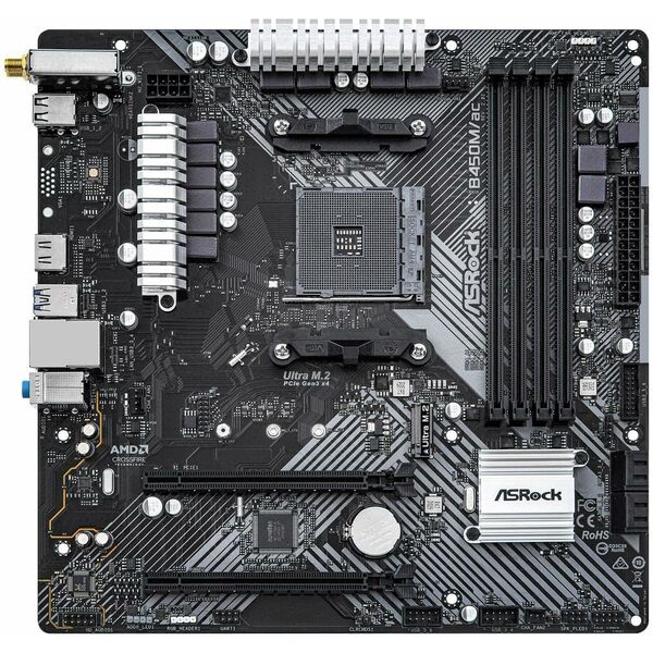 ASROCK AMD B450M HDV  R4.0 (Socket AM4) RYZEN DDR4 Micro ATX Motherboard