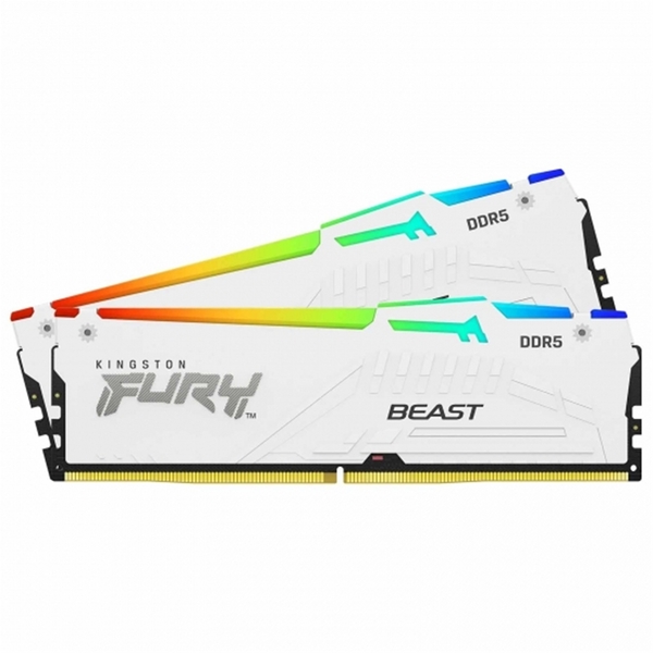 Kingston Fury Beast RGB White 32GB (16GB x2) DDR5 6000MHz DIMM RGB System Memory
