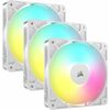 Corsair RS120 WHITE ARGB 120mm PWM Fans – Daisy-Chain Connection – Low-Noise – Magnetic Dome Bearing – Triple Pack Image