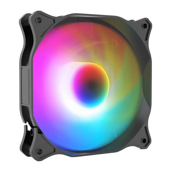 VIDA Pulsar 120mm ARGB Fan for Vida GENESIS & TYPHOON Cases, 9 LEDs, Hydraulic Bearing, 1200 RPM, 4-pin (Daisy Chain Header), Black
