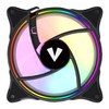 VIDA Infinity01 Reverse Blade 120mm ARGB Dual Ring PWM Case Fan, Hydraulic Bearing, Infinity Mirror Effect, 500-1500 RPM, Black Image