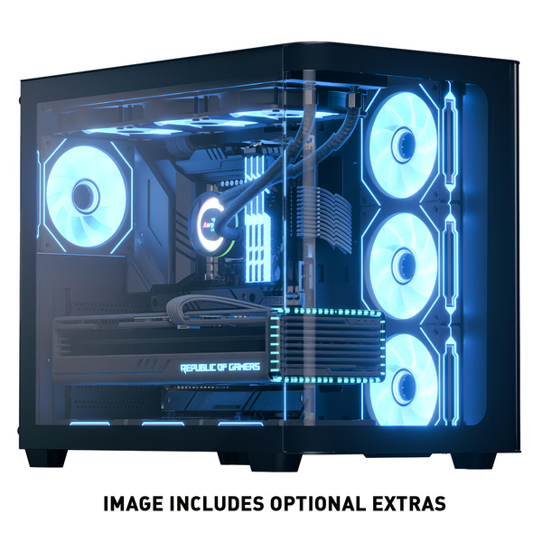 Aerocool P500C Mid Tower Case - Black with Curved Glass Panel ( Some imagis include optional Extras)