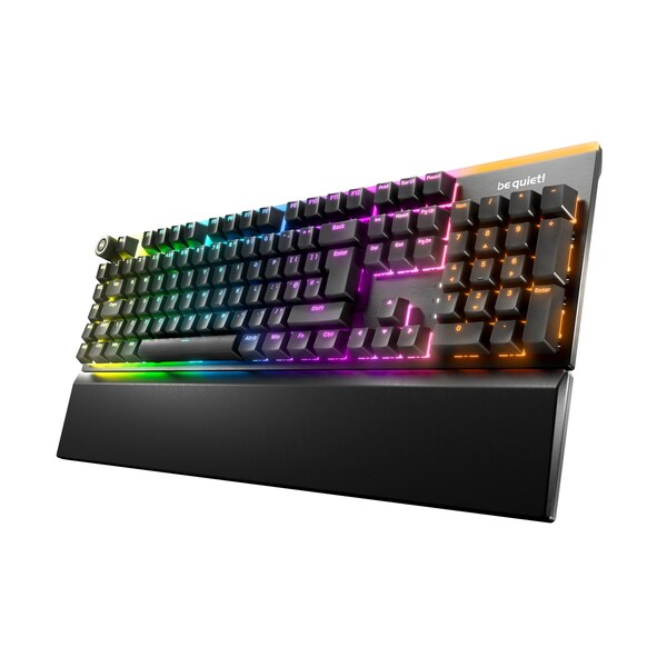 Be Quiet  Light Mount Silent Linear RGB Mechanical Keyboard, 3D Media Wheel, 5 Macro Keys, Sound-Proofing, Black