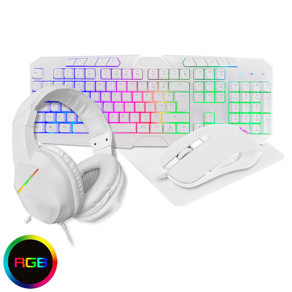 CIT Raptor White 4 In1 Keyboard Mouse & Headset Combo