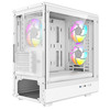 CIT Level 5 White Micro-ATX Mesh PC Gaming Case with 3 x 120mm PWM ARGB Fans Included With Tempered Glass Side Panel Image